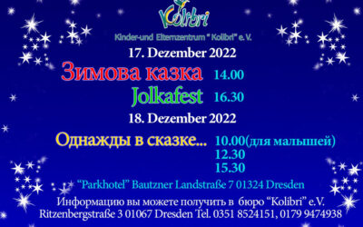 Weihnachten-2022 mit Kolibris: vielfältige Angebote für Feiern!